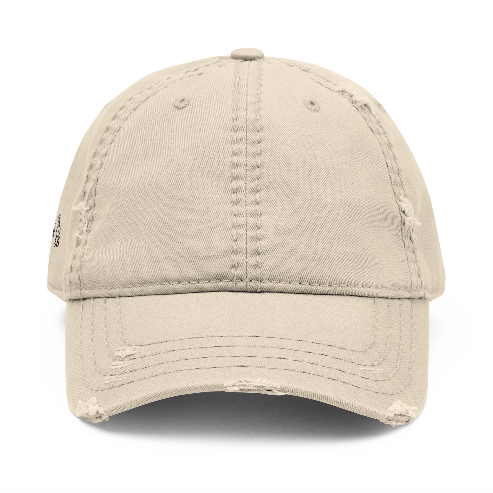 Distressed Embroidered Dad Hat — Vintage Washed Baseball Cap