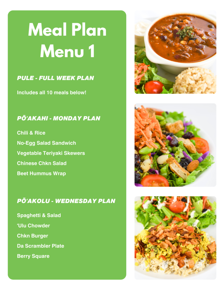 Meal Plan Menu 1